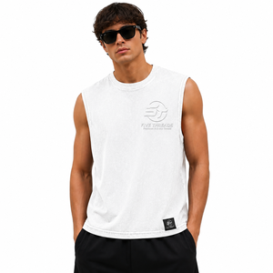 เสื้อกล้ามคอกลมผู้ชาย FIVE THREADS ทรงปกติ ผ้าแคนวาส ลำลอง ลายพิมพ์เรียบ ระบายอากาศได้ดี  โลโก้สั่งทำพิเศษด้านหน้า - Product Image 3
