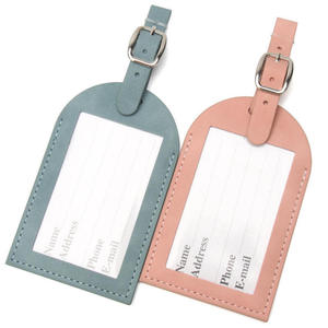 Étiquettes de bagages personnalisées en cuir véritable de luxe, faites à la main, porte-identifiant de voyage personnalisé, gravure de nom, respectueux de l'environnement - Product Image 1