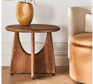Handcrafted Oval Top <b>Side</b> <b>Table</b> Wooden Accent Furniture for Living Room Bedroom Sofa Area Office and Decorative Interior Use - Product Image 4