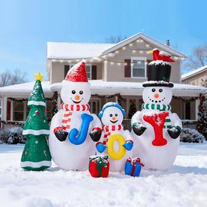 Decorazione Natalizia Gonfiabile Illuminata da 2,4 Metri, Divertente Addobbo da Giardino con Pupazzo di Neve Gonfiabile per Esterni - Product Image 3