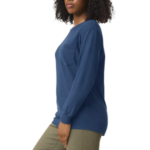 Chemise à manches longues sur mesure pour femmes, t-shirt en coton biologique durable de haute qualité, vêtements écologiques durables - Product Image 1