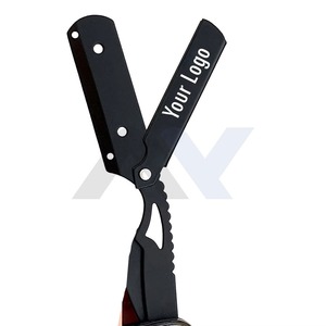 Rasoir professionnel en acier inoxydable avec manche en bois, rasoir à lame droite avec verrouillage pivotant, logo personnalisé, rasoir à six lames - Product Image 3