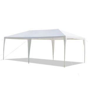 Tenda per Feste all'Aperto Bianca 3x6m, Struttura in Ferro Verniciato con Rivestimento in PE, per Matrimoni ed Eventi - Product Image 1