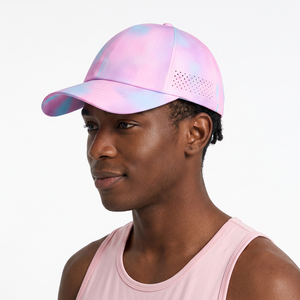 Casquette de baseball rose tie-dye à 6 panneaux en maille, réglable et respirante, pour activités sportives en extérieur, printemps-été, unisexe adulte - Product Image 5
