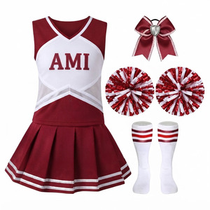 Ensemble de costumes de cheerleading pour filles et adultes de 6 à 16 ans, design uniforme, pour compétitions scolaires, spectacles sur scène, 100% polyester - Product Image 3