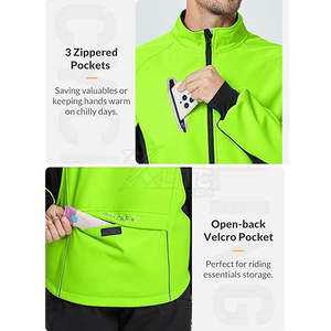 Veste de cyclisme confortable et personnalisée en polyester coupe-vent pour toutes les saisons, conçue pour le cyclisme sur route, la remise en forme et l'activité physique pour hommes - Product Image 4