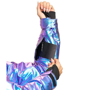 Combinaison de ski une pièce pour femme, imperméable, coupe-vent, effet métallisé, avec capuche en fourrure - Product Image 5