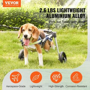 Silla de Ruedas Manual Ligera de 2 Ruedas para Perros, Carrito Ajustable para Mascotas para la Recuperación de las Patas Traseras, Ayuda en la Curación - Product Image 2