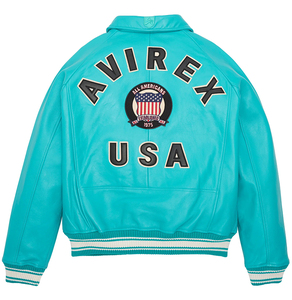 Avirex <b>Men's</b> Plus Size Casual Sports Flight <b>Jacket</b> Genuine Real Sheepskin French Lambskin High Quality Hooded Embroidery Canvas - Product Image 4