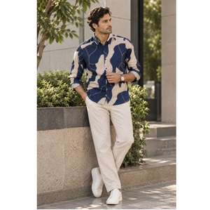 Camisa de manga larga para hombre de primera calidad, 100% algodón, tela suave y transpirable, ideal para uso casual en la oficina o el trabajo, disponible para la venta. - Product Image 1