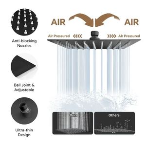 Sistema Doccia Quadrato Premium da 11 Pollici con Braccio Regolabile, Flusso ad Alta Pressione per Bagno di Lusso, Accessori per Cabina Doccia - Product Image 4