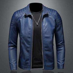 SMART SHINE ENTERPRISES <b>Men</b> Premium Genuine <b>Leather</b> <b>Jacket</b> Casual Soft Comfortable Durable Full Zip Stand Front Regular Fit - Product Image 2