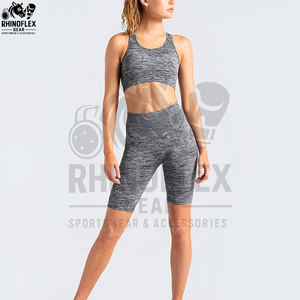 Women Yoga Clothing Two Piece <b>Set</b> Halter Neck Sports Bra Top With Shorts Wholesale Comfortable Activewear Gym Fitness Sportswear - Product Image 5