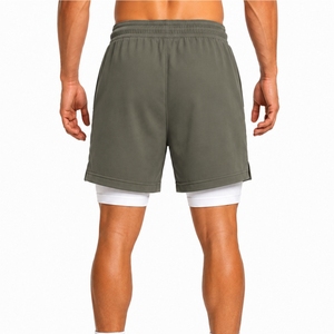 <b>Men</b>’s Double Layer <b>Shorts</b> Comfort Fit Modern Athletic Style <b>Elastic</b> <b>Waist</b> Casual Style Modern Look Wear For <b>Men</b> - Product Image 2
