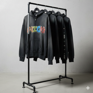 Ropa para Hombre, Sudadera con Capucha y Cremallera, Personalizada con Logotipo, Impresión en Serigrafía, Alta Calidad, Estilo Urbano, Precios Razonables, Superventas, Lavado Ácido - Product Image 5