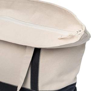 Sac fourre-tout en toile de coton personnalisable grande capacité, nouvelle arrivée, avec poche zippée, design uni, sacs de shopping personnalisés - Product Image 3