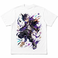 T-shirt à manches courtes pour homme, col rond, coupe classique, imprimé numérique, motif personnage d'anime, respirant, séchage rapide, coton