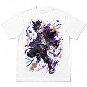 T-shirt à manches courtes pour homme, col rond, coupe classique, imprimé numérique, motif de personnage d'anime, jersey en coton, streetwear décontracté - Product Image 1