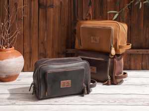Custom Distressed Full Grain Leather <b>Toiletry</b> <b>Bag</b> <b>Men</b> Travel Dopp Kit Vintage Shaving Wash Cosmetic Organizer LYG-0163 - Product Image 5
