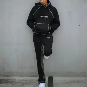 Trajes Deportivos al Por Mayor de Alta Calidad en Algodón con Costuras en Contraste, Felpa Francesa, Personalización OEM con Logotipo Impreso para Hombre - Product Image 1