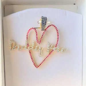 Colgante de Plata 925 Chapado en Oro Rosa con Moissanita Corazón Estilo Hiphop Vintage para Papá, Regalo de Joyería - Product Image 1