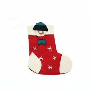 Calcetín de Fieltro con Muñeco de Nieve Adorable, Decoración Navideña Hecha a Mano, Muñeco de Nieve de Fieltro Tejido con Aguja, Calcetín Navideño de Fieltro de Lana - Product Image 4