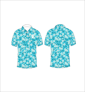 Polo con estampado floral azul cielo para hombre, camisa de golf informal de manga corta para verano - Product Image 3