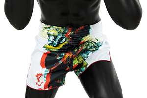 Pantalones Cortos de Muay Thai para Hombre, Bordados, Cintura Elástica, para Entrenamiento, Gimnasio, Kickboxing, Ligeros, Coloridos, Top de Muay Thai - Product Image 3