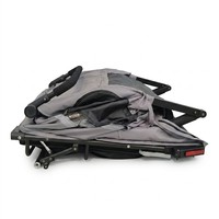 Remolque de Bicicleta para Bebés Gemelos 3 en 1 TC-2024T, Plegable, con Cinturón de Seguridad, Carrito y Correpasillos con Marco de Aluminio para Aventuras al Aire Libre