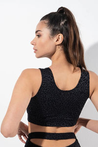 Haut de performance pour femme de haute qualité pour la pole dance 2026, col montant, léger, respirant, en tissu extensible, fourniture OEM - Product Image 2