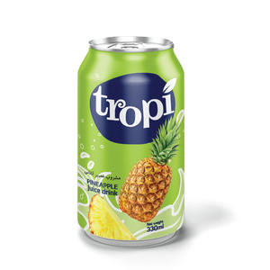 Boisson Tropi Juice aromatisée à la papaye, orange, goyave, ananas, mangue, pastèque, purée faible en gras, 100% purée de fruits frais, canette en aluminium de 330 ml - Product Image 3