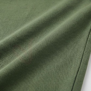 Polo à manches courtes pour homme, vert olive, en coton tricoté, couleur unie, respirant, coupe classique, boutons - Product Image 5