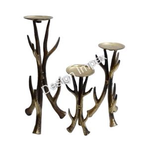 Juego de tres portavelas de piezas personalizadas, diseño de asta, respetuoso con el medio ambiente, fiesta de boda, Navidad, otra mesa, portavelas decorativo - Product Image 1