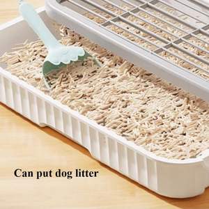 Caja de arena portátil para mascotas, plegable, tamaño de viaje, 16x16x4 pulgadas, tela Oxford impermeable, bandeja desmontable con rejilla para gatos - Product Image 3