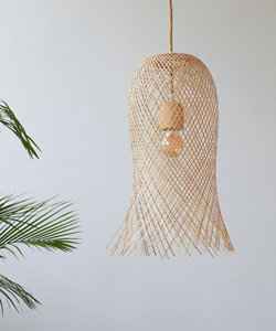 Flared Woven Pendant Light Handwoven Bamboo Shade Octopus Cafe Shop Lighting Rustic Lamp OEM Supplier Vietnam - Product Image 5