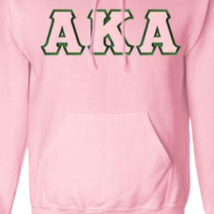 Sudadera con Capucha AKA con Letras Griegas, Sudadera de Felpa Premium, Ropa Personalizada para Hermandades, Sudadera Informal con Capucha para Mujer, Rosa Verde - Product Image 4