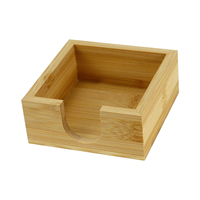 Porte-notes autocollants en bois artisanal, couleur naturelle, avec support pour stylo, à prix réduit