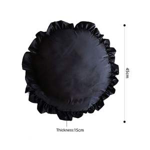 Butterfly Black Vintage 45cm Throw <b>Pillow</b> with Lotus Leaf Edge Decorative Cushion for <b>Sofa</b> Bed Living Room Home Decor - Product Image 4