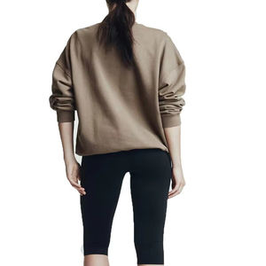 Sweat-shirt décontracté personnalisé pour femme, style streetwear, hiver, épaules tombantes, imprimé en relief, coupe oversize, 100% coton molletonné, séchage rapide - Product Image 2