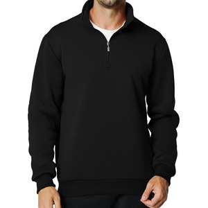 Sudadera Casual de Forro Polar con Cierre de Cremallera para Hombre, Color Negro Sólido, para Otoño, de Poliéster, Manga Larga - Product Image 1