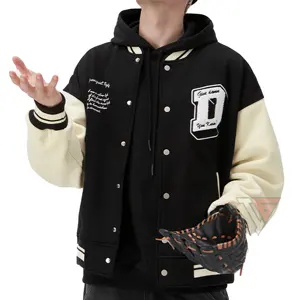 Custom Stijlvolle College Jacket Streetwear Honkbal Jacks Borduurwerk Ontwerp Varsity Jack