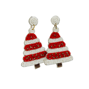 Festive Gift <b>Box</b> Silver Plated Bell Shape Beaded Dangle Earrings Handmade Holiday Christmas <b>Present</b> Colorful Seed Bead Jewelry - Product Image 3