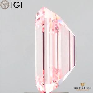 Diamante Cultivado en Laboratorio CVD, Corte Esmeralda, 3.00 Quilates, con Certificado IGI, Color Rosa Intenso, Claridad VVS2, para Anillo de Compromiso Personalizado - Product Image 3