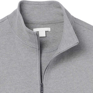 Pull en molleton d'hiver pour homme, demi-zip, tricoté, écologique, avec col montant et poche, couleur unie, service OEM - Product Image 5