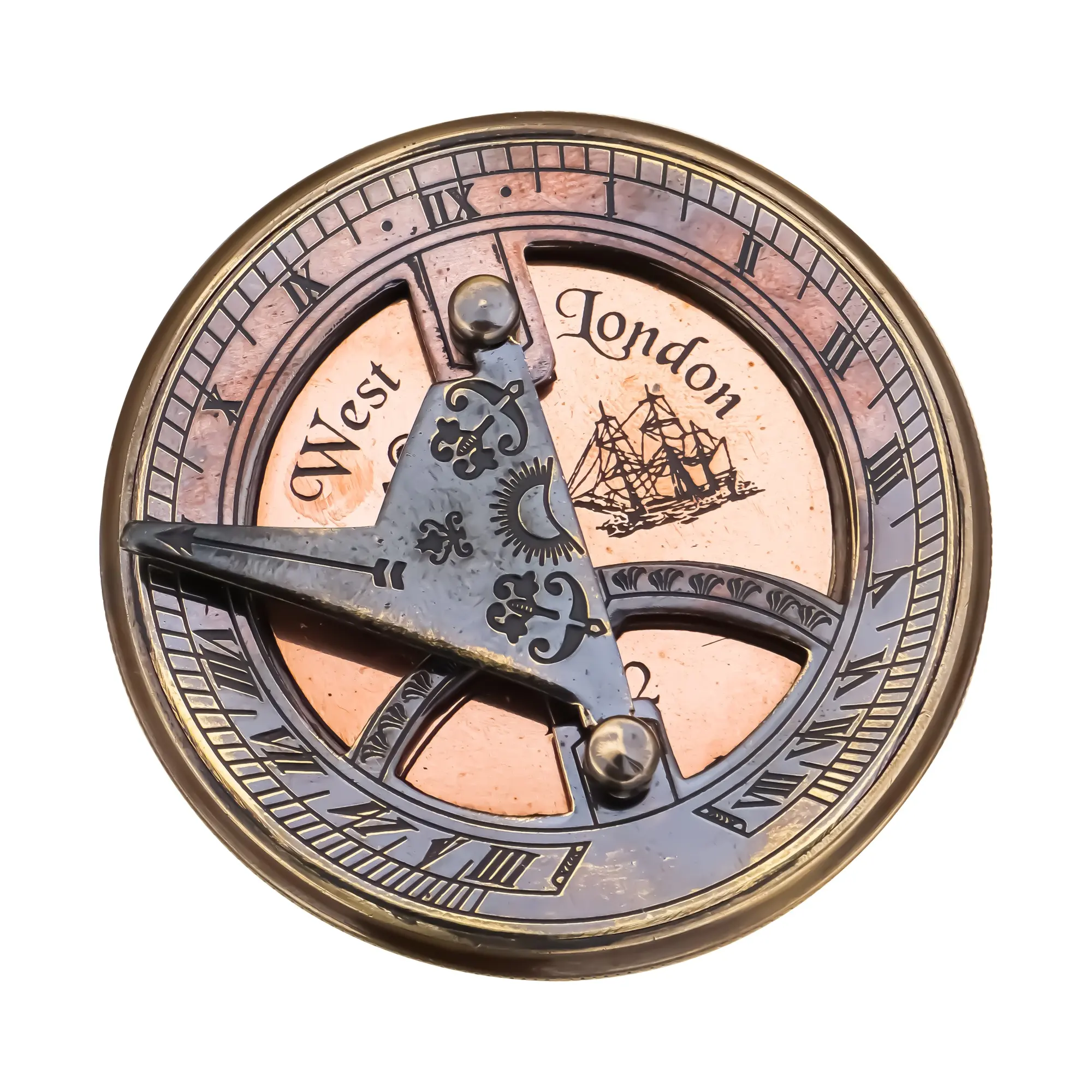 Cá nhân Rose Marine SUNDIAL Nắp Brass la bàn kỷ niệm quà tặng cho người đàn ông fathers day quà tặng cho cha giáng sinh Quà Tặng