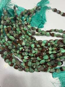 Cuentas Ovaladas Facetadas de Crisoprasa Natural de 7x9-8x10 mm, Cuentas de Crisoprasa como Piedra de Nacimiento de Mayo para la Elaboración de Joyas, Collares y Regalos, 8 Pulgadas - Product Image 4