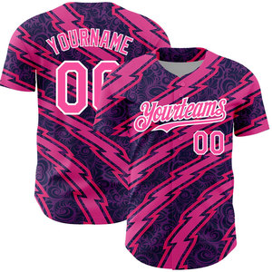 High Quality <b>100</b>% <b>Polyester</b> Baseball Jersey for Men Breathable Quick-Dry V-neck Customised Logo Printing OEM Service for Teams - Product Image 4
