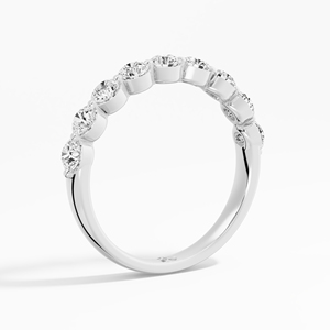 Juego de puntas chapadas en rodio de Plata de Ley 925 certificada Moissanite 0,93 Ctw Anillos de aniversario de boda para mujer de primera calidad - Product Image 5