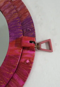 กระจกตกแต่งผนังทรงกลมทำมือพร้อมกรอบหลากสีมีลวดลาย - Product Image 5