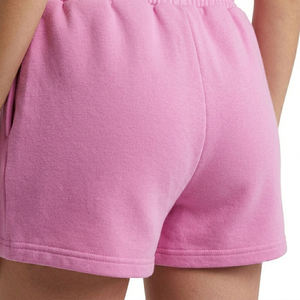 Shorts en molleton rose pour femme, taille haute, avec cordon élastique, couleur unie, coupe droite, tricoté, respirant, style jupe courte - Product Image 6